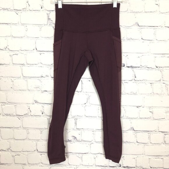 Lululemon Seek The Heat Crop Bordeaux Drama Size 4 - Picture 1 of 6
